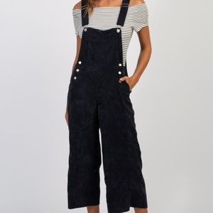 NWOT Black Corduroy Pocket Front Overalls